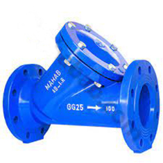 شیر صافی چدنی زبانه فلزی تیپY توری استیل PN16 مهاب آب ایرانیان