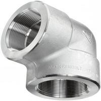 زانو 90 درجه فورج دنده استنلس استیل 316  کلاس 6000 ELBOW 90 FORGED  A182 F316L  SCRD 6000#